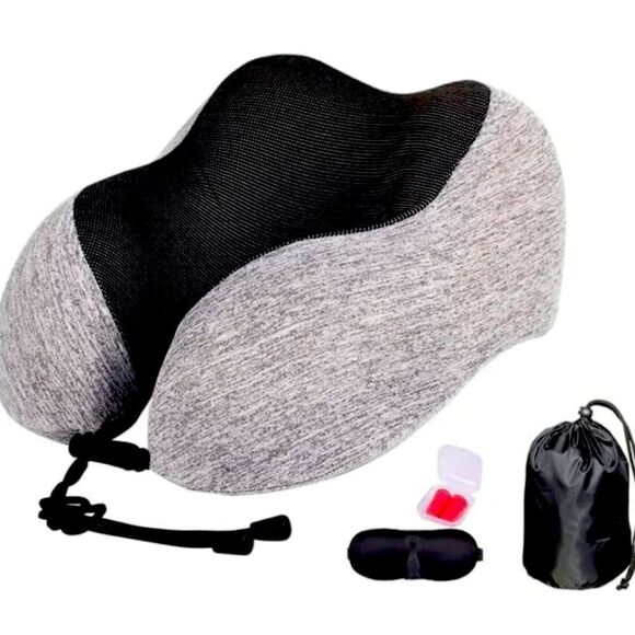 Memory Foam U-Shaped Travel Pillow Neck Support Head Rest Car Plane Soft Cushion - Picture 1 of 8